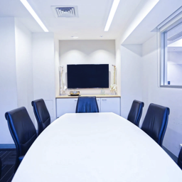Board room style 8 person setting